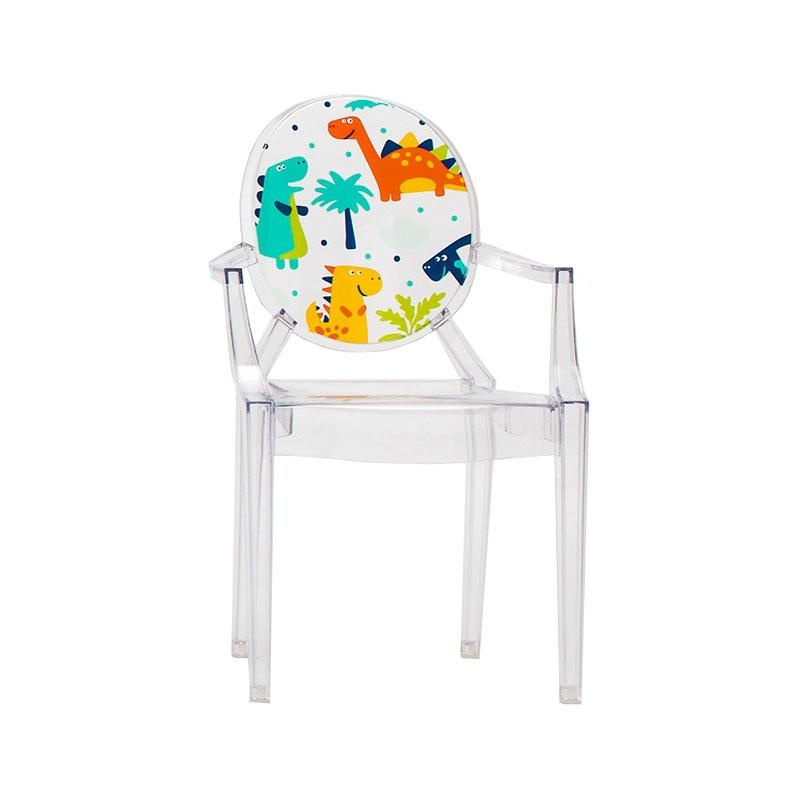 kartell - lou lou ghost - chaise d'enfant avec motif - transparent/motif dinosaure/lxpxh 40x37x63cm
