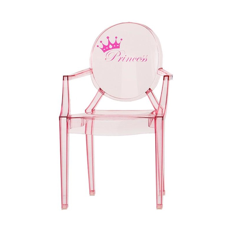 kartell - lou lou ghost - chaise d'enfant avec motif - rose foncé/motif princesse/lxpxh 40x37x63cm