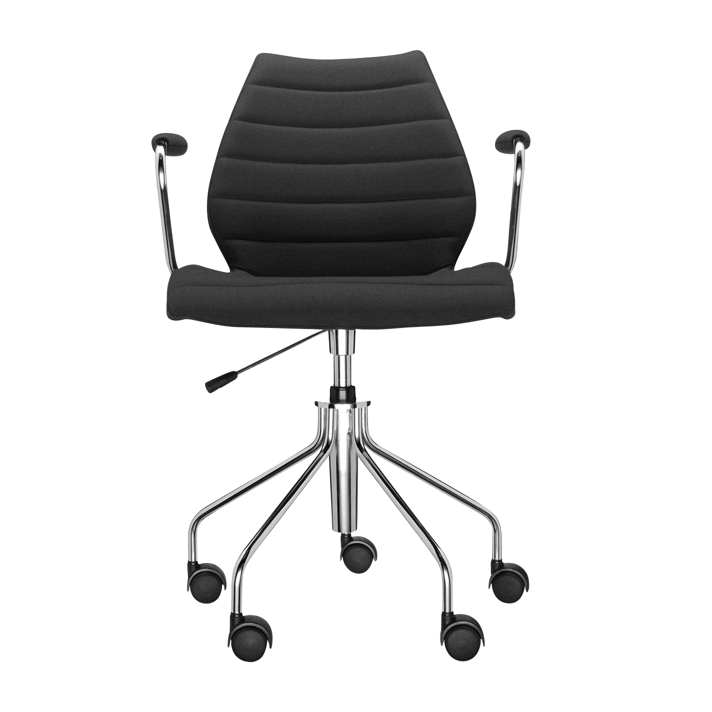 kartell - maui soft - chaise de bureau avec accoudoirs - noir/étoffe trevira/réglable en hauteur 49 - 57 cm/avec	ressort à gaz