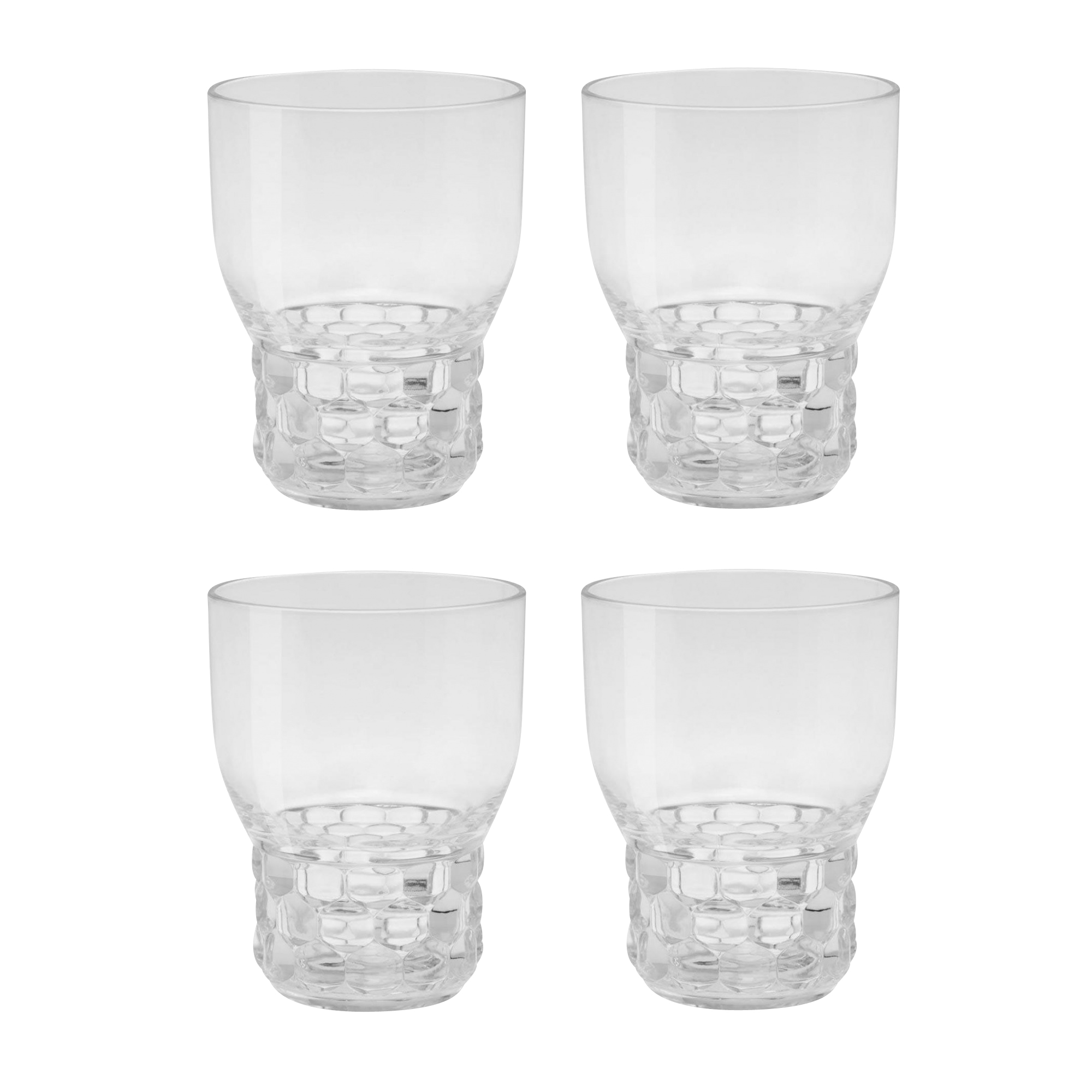 kartell - jellies family - set de 4 verres à vin - cristal clair/transparent