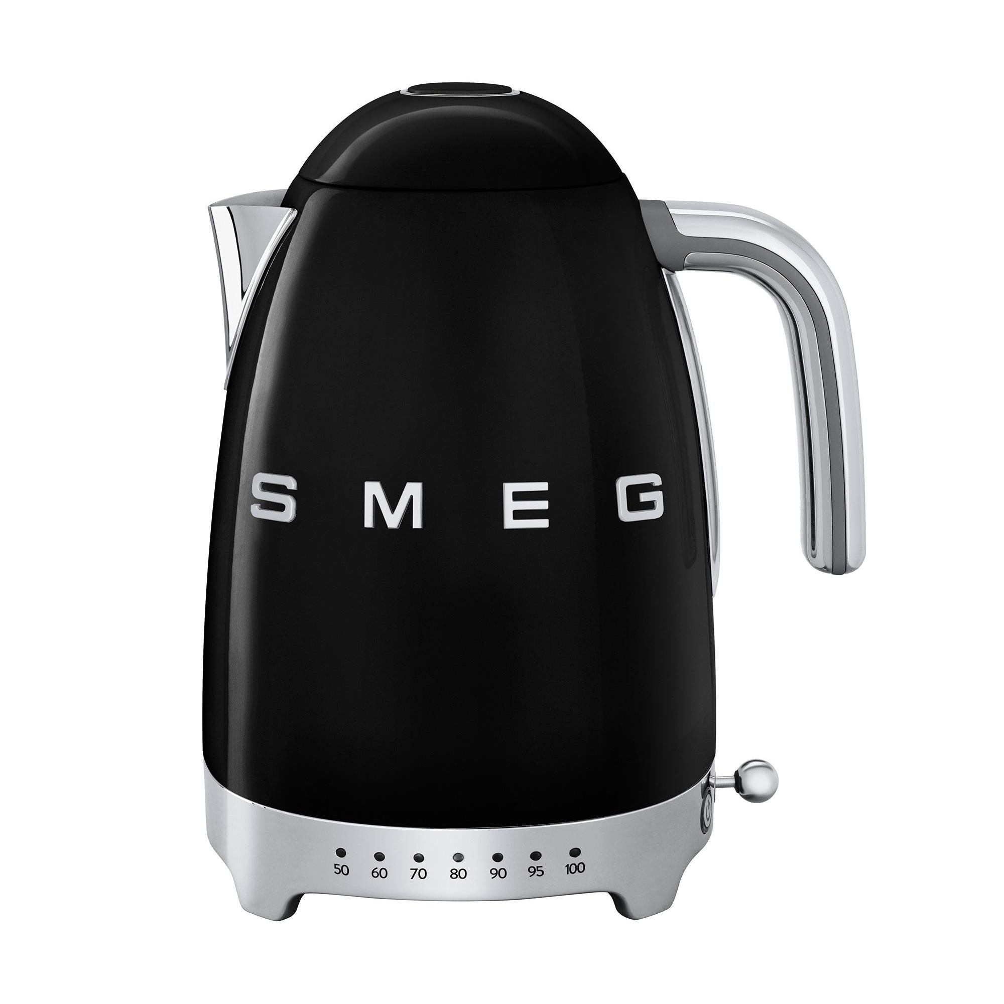 Smeg - KLF04 Kettle Variable Temperature 1,7L - schwarz/lackiert/BxHxT 22,3x28x17,1cm/50°C - 100°C