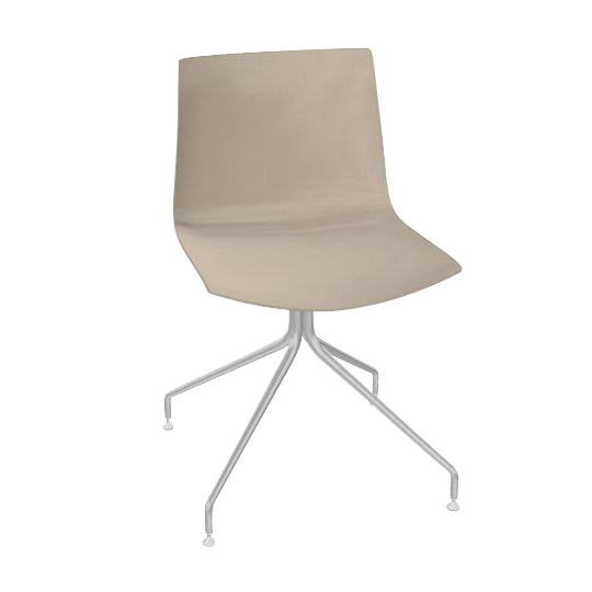 Arper - Catifa 46 0257 Chair Unicoloured With Star-Base - taubengrau/Auenschale glnzend/innen matt/Gestell verchromt/neue Farbe
