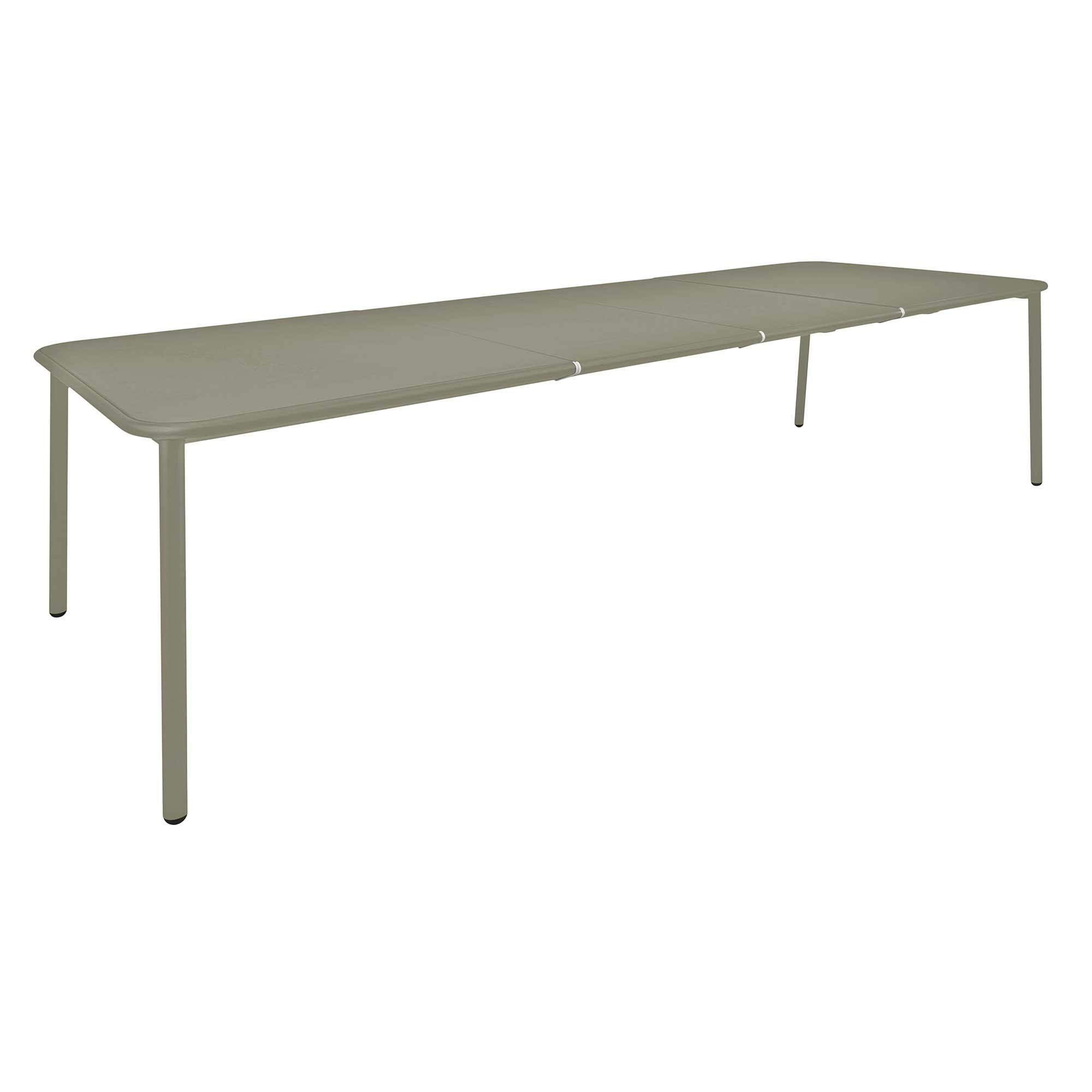 emu - Yard Aluminium Gartentisch ausziehbar - grau/grn/pulverbeschichtet/LxBxH 160+55+55x97,5x74cm