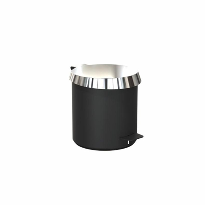 frost - pedal bin 250 - poubelle à pédale/poubelles - noir/couvercle poli/h 25.3cm/ø 23cm/if design award 2018