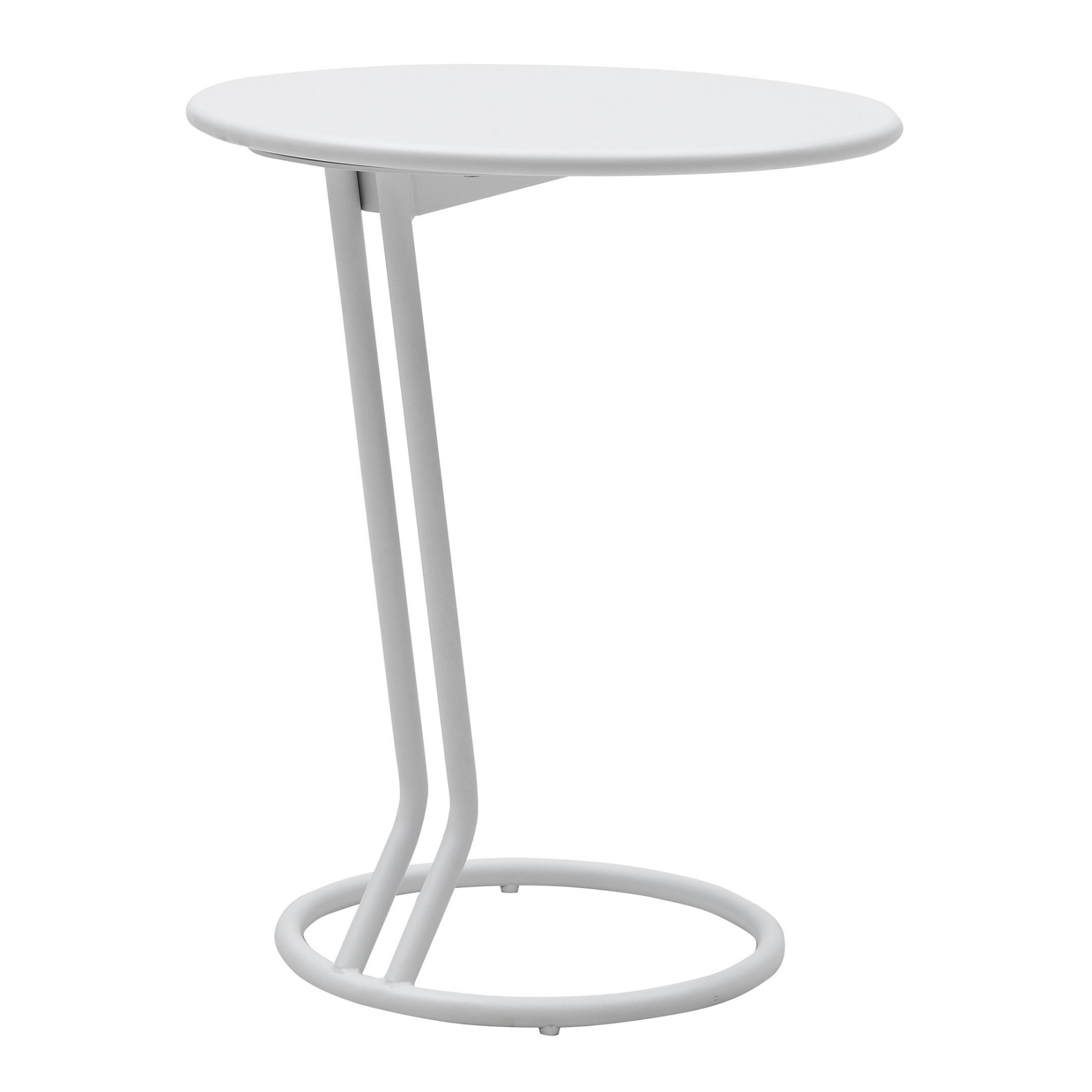 softline - table d'appoint boggie - blanc/laqué/h x ø 56x45cm/plateau de table mdf/structure acier
