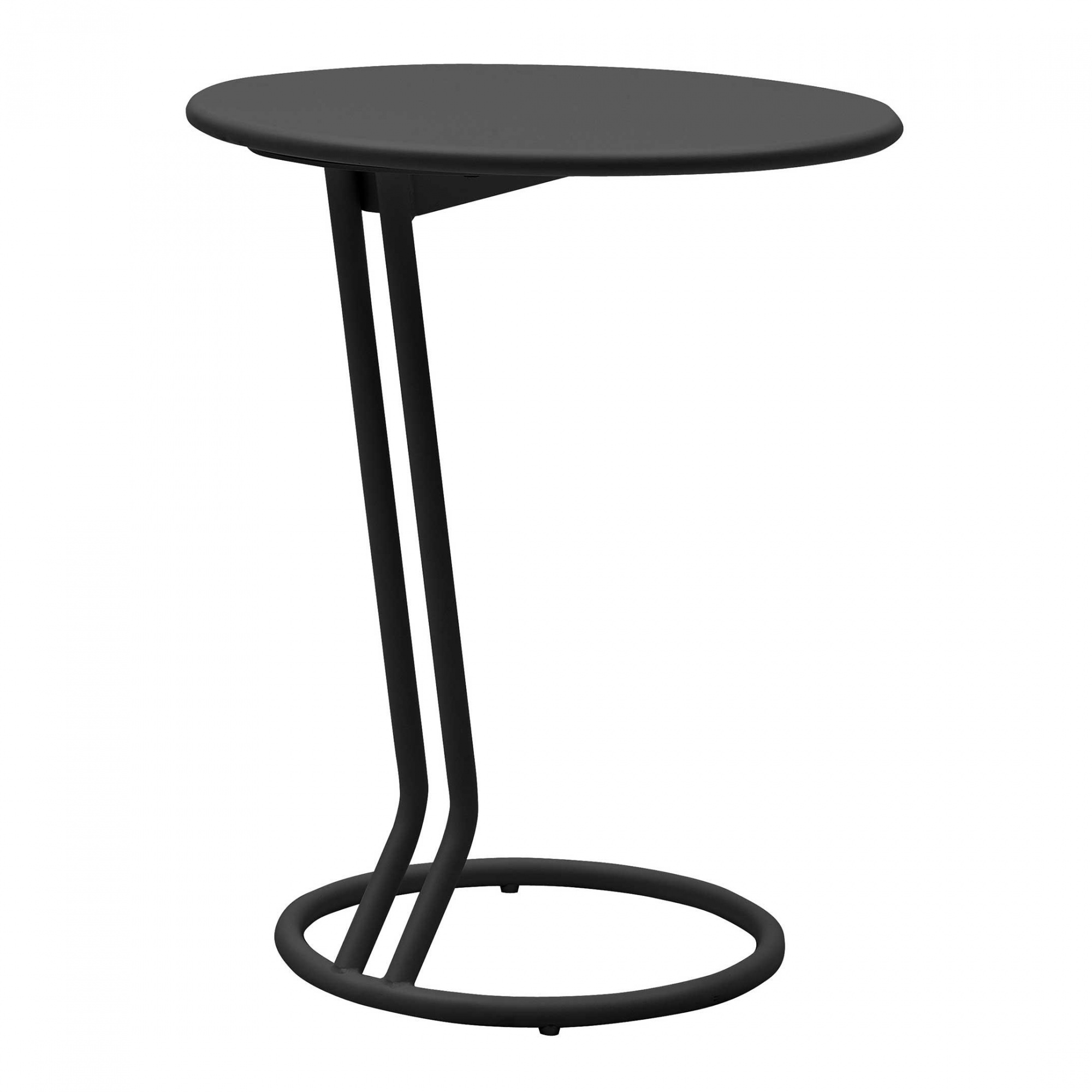 softline - table d'appoint boggie - noir/laqué/h x ø 56x45cm/plateau de table mdf/structure acier