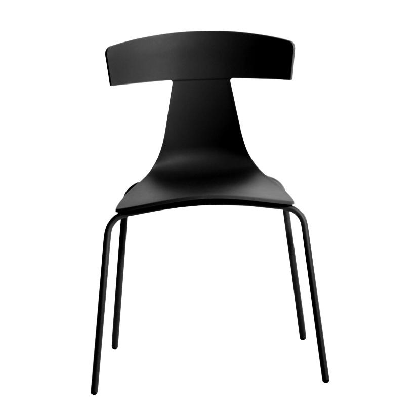 Plank - Remo Plastic Garden Chair unicoloured - schwarz/BxHxT 55x78x48cm/Gestell schwarz pulverbeschichtet