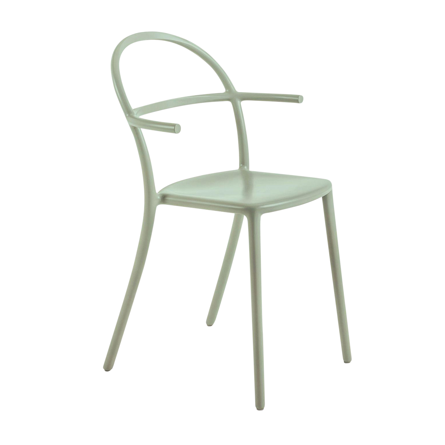 kartell - chaise de jardin avec accoudoirs generic c - vert sauge/polyéthylène coloré/pxpxh 52x51x83,5cm/empilable
