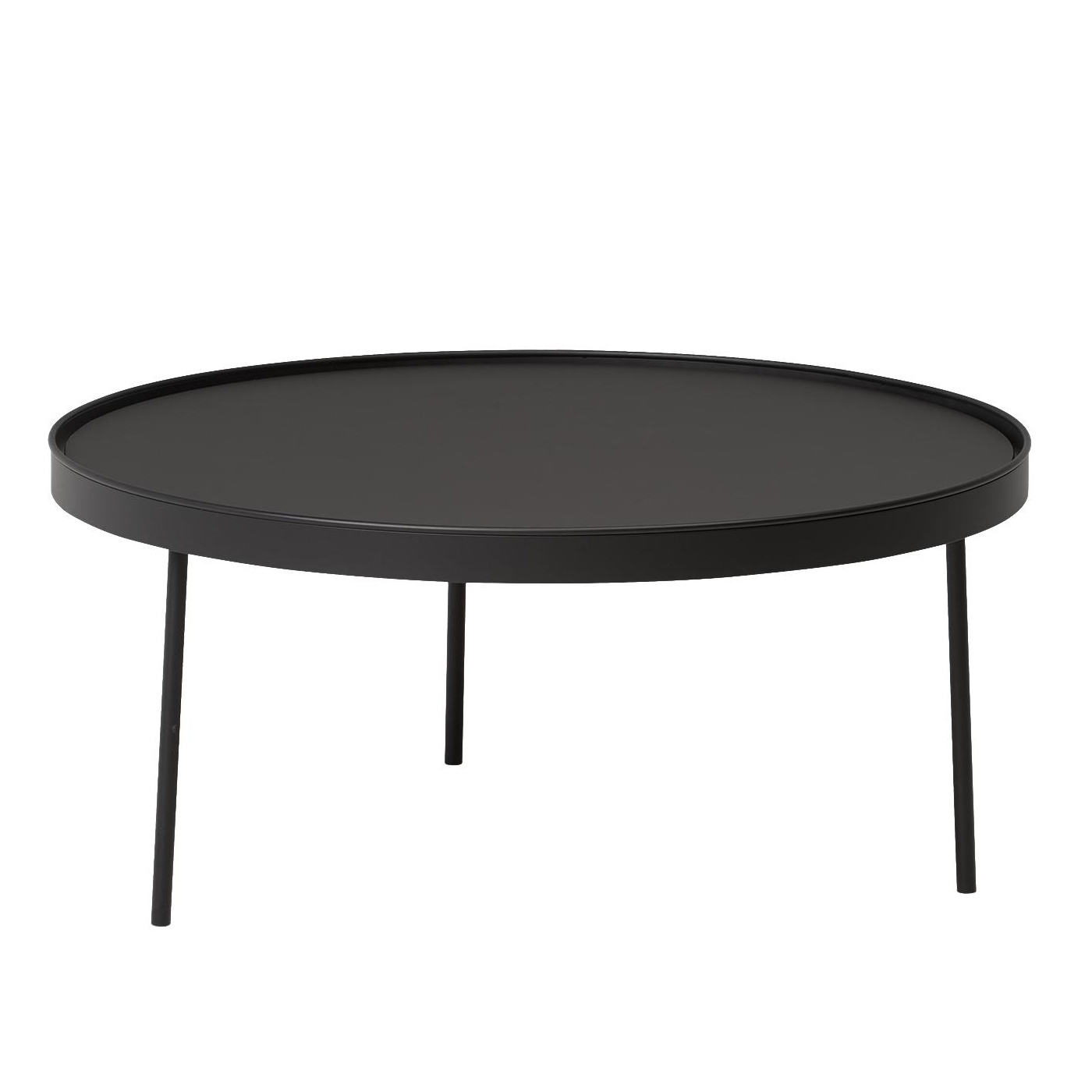 Northern - Stilk salontafel - zwart/tafelblad nano-laminaat/h x  34x74cm/onderstel staal zwart