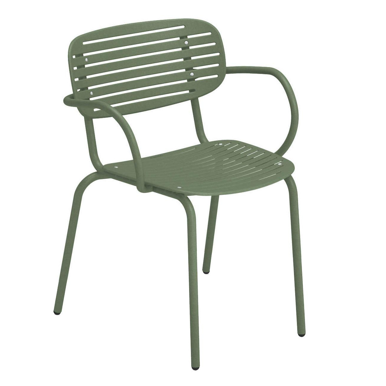 emu - Chaise de jardin avec accoudoirs Mom - vert militaire/peint par poudrage/LxHxP 58,5x65x56cm