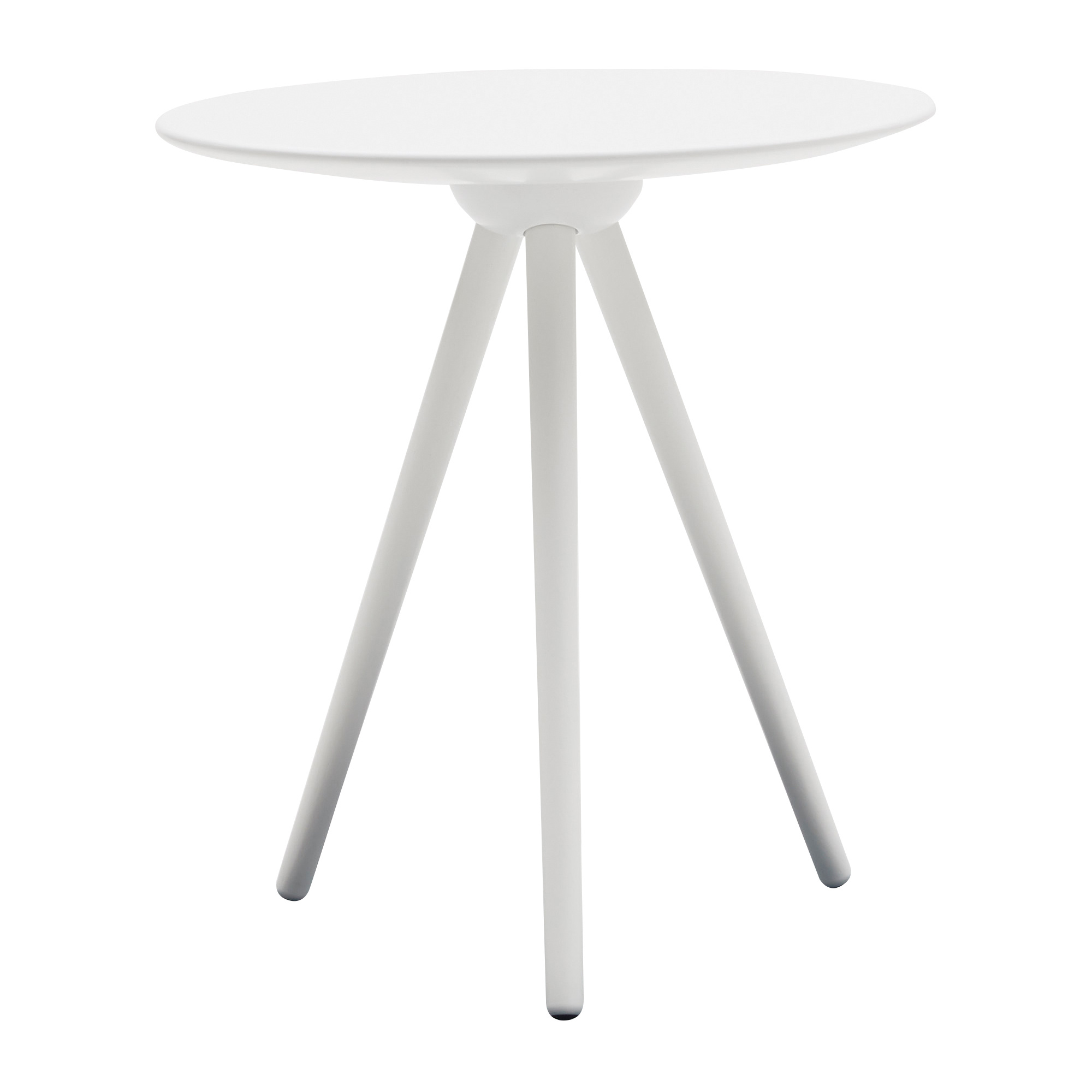 softline - table d'appoint circoe - blanc/laqué/plateau de table mdf/structure frêne/h x ø 50x45cm