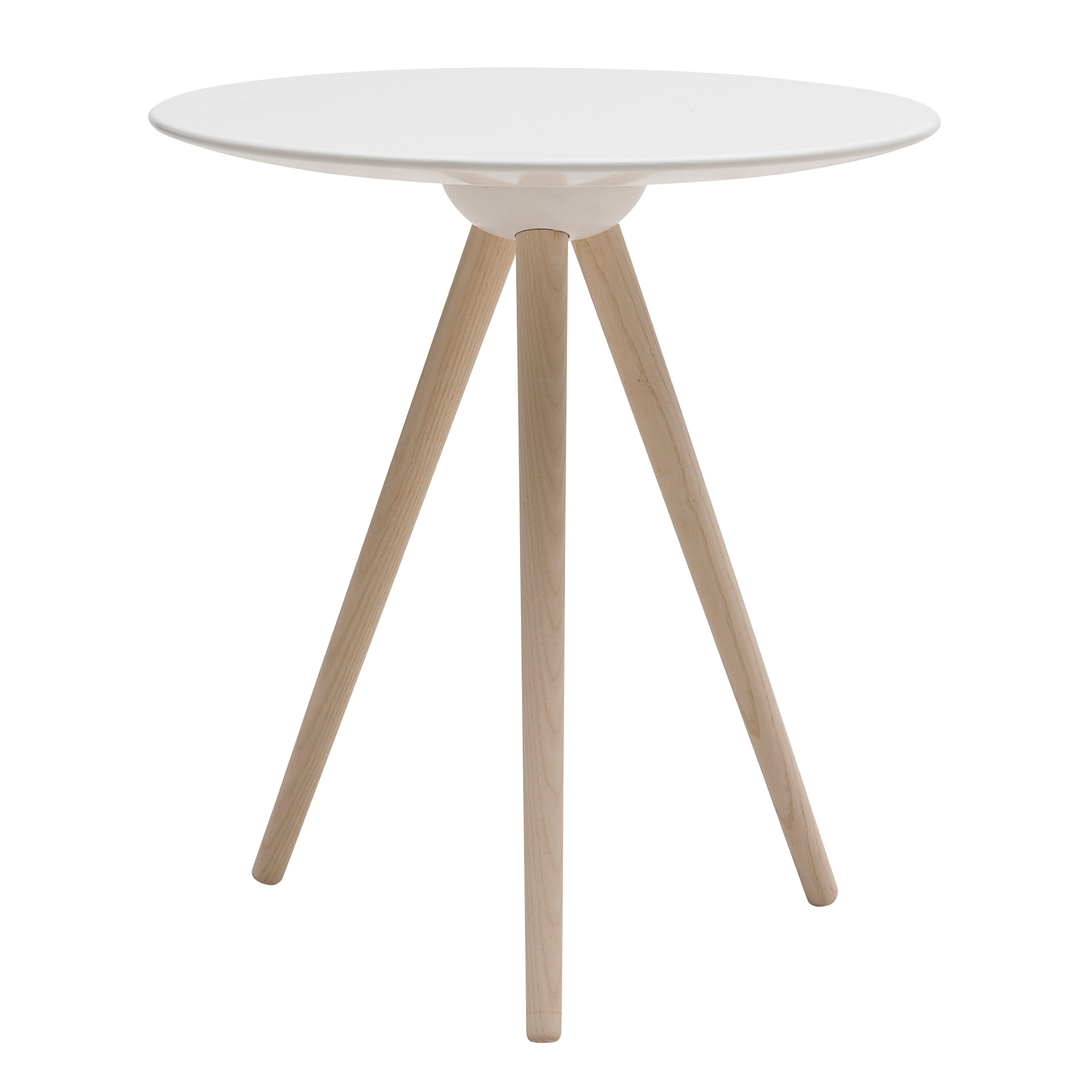softline - table d'appoint circoe - blanc / cendres/laqué/plateau de table mdf/structure frêne/h x ø 50x45cm