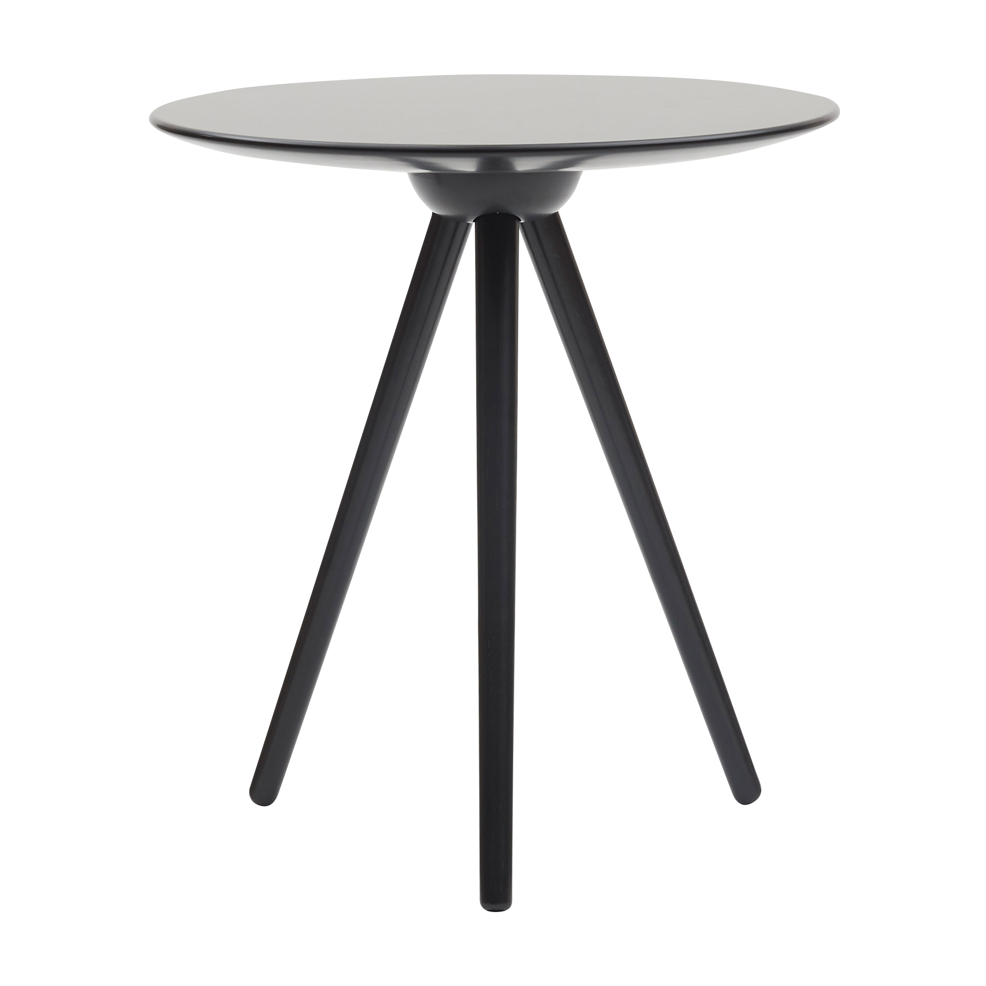 softline - table d'appoint circoe - noir ral 9005/laqué/plateau de table mdf/structure frêne/h x ø 50x45cm
