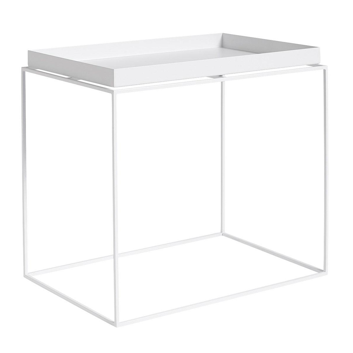HAY - Table d'appoint Tray L - blanc/revtu par poudre/LxlxH 40x60x54cm