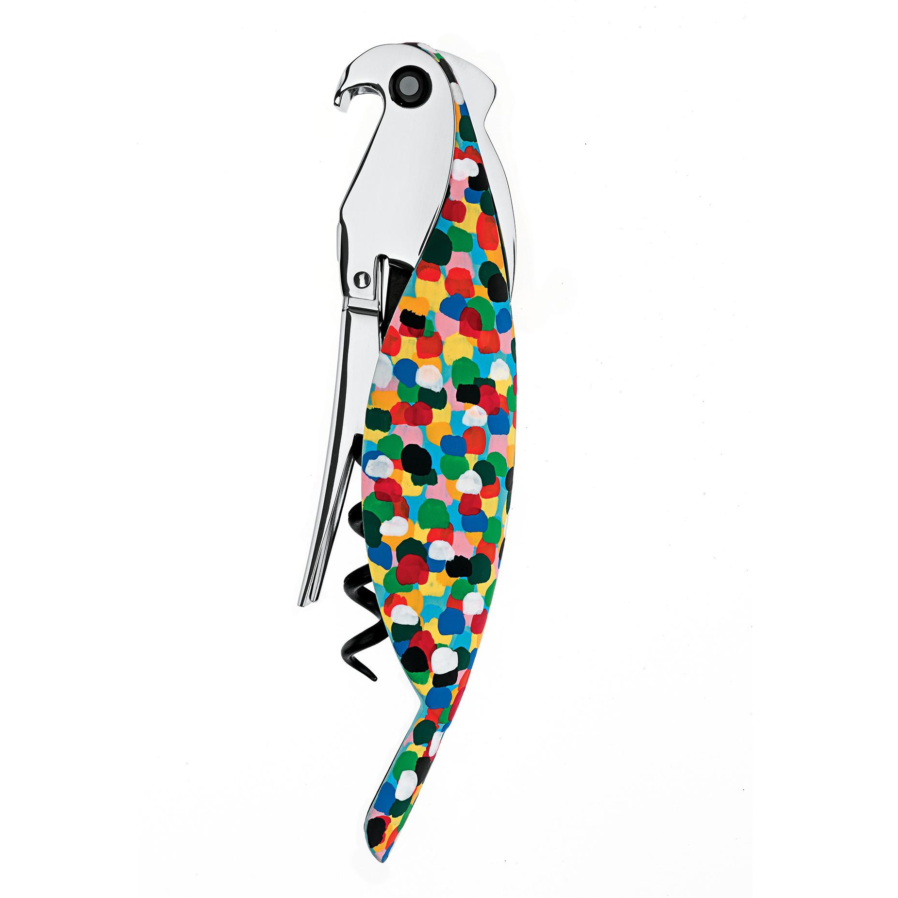alessi - sommelier tire-bouchon parrot - multicolore/lxlxh 3x2,5x13cm