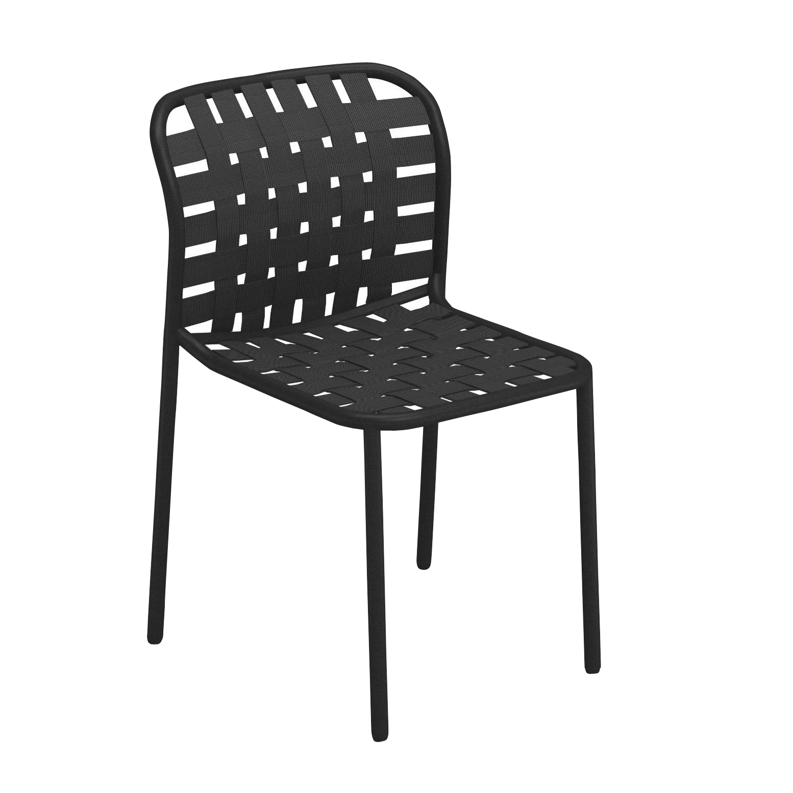 emu - Yard Gartenstuhl - schwarz, grauschwarz/Sitz elastische Gurte grauschwarz/BxHxT 51x81x57cm/Gestell schwarz