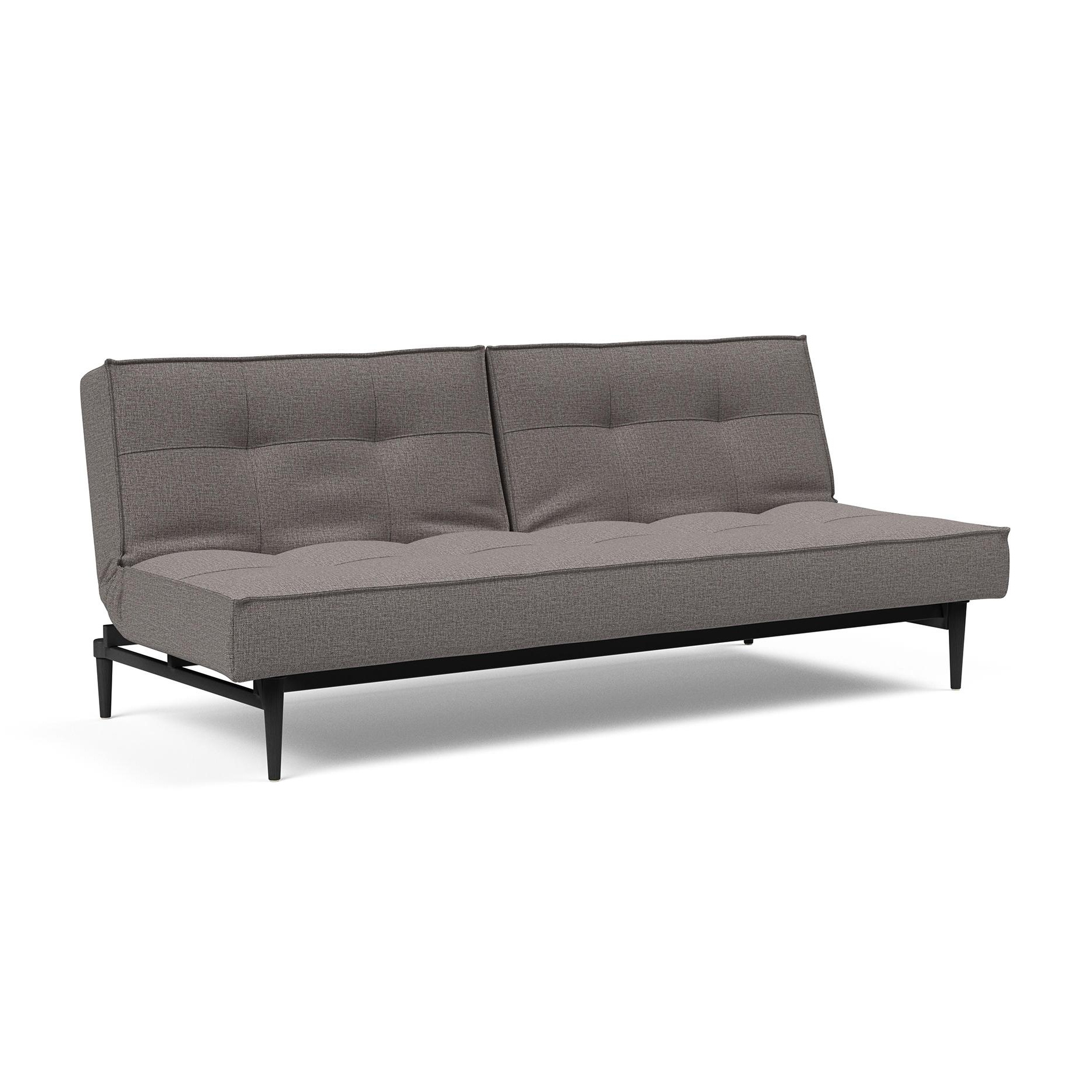 Innovation - Splitback Styletto Sofa Bed Black Wood 210x90cm - grau/Stoff 521 Mixed Dance Grey/Gestell Stahl schwarz/Fe schwarzes Holz