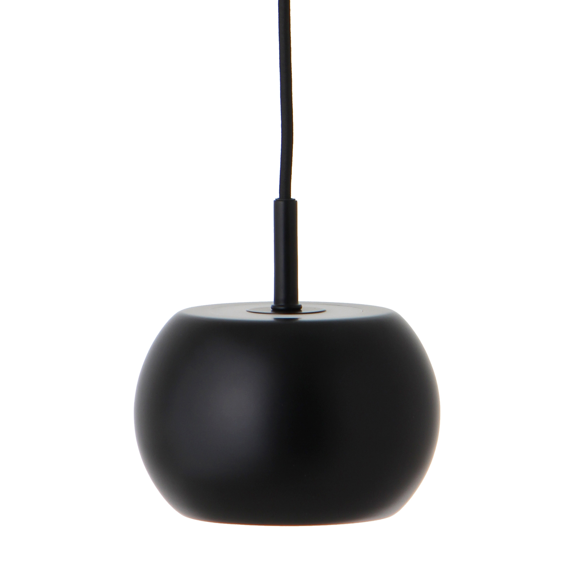 frandsen - suspension bf 20 ø15cm - noir/mat/abat-jour h 10cm/baldaquin noir hxø 2x10cm/cable étoffe noir 300cm