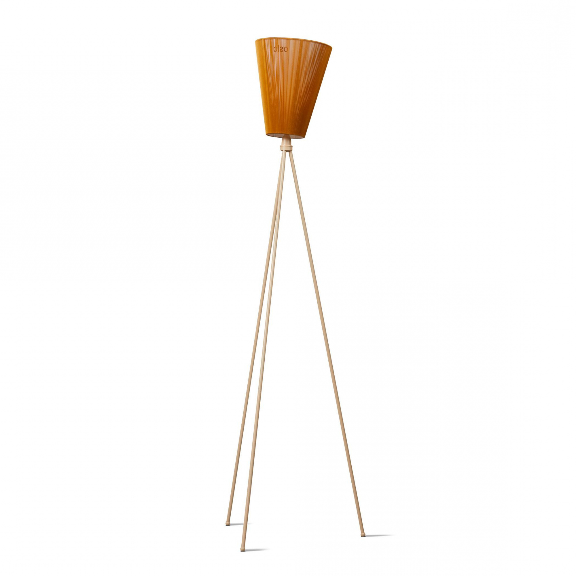 Northern - Oslo Wood Floor Lamp Beige Base - karamell/H x  165x55cm/ mit Dimmer/Gestell Stahl beige