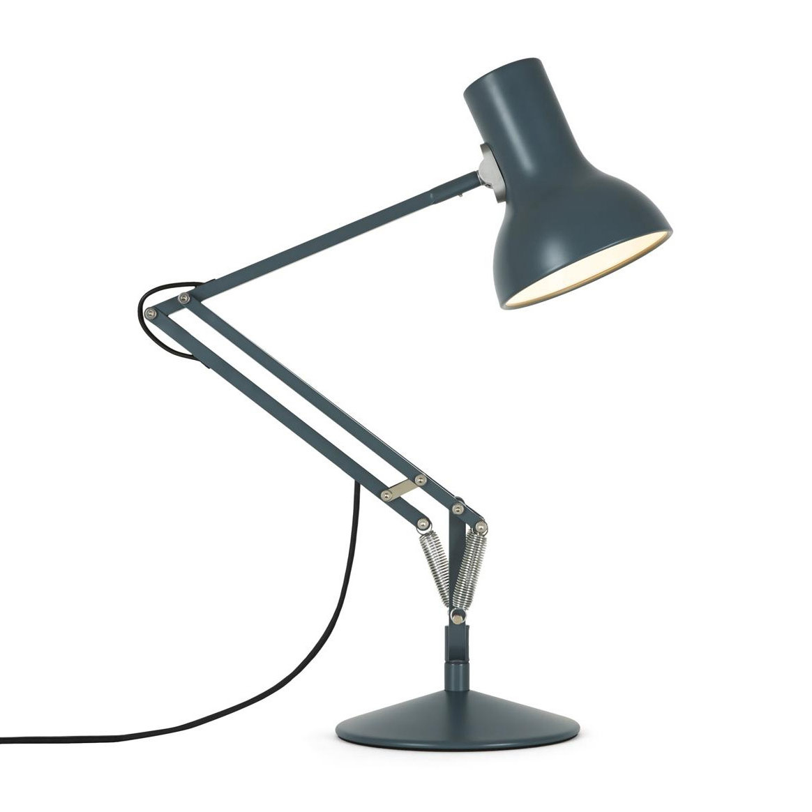 anglepoise - type 75 mini - lampe de bureau - gris ardoise/mat/lxp 25x17cm/h 40-50cm/incl. led e14 6w 470lm 2700k