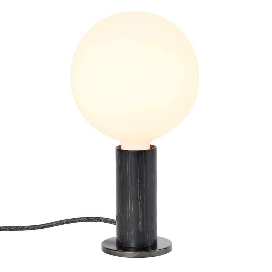Tala - Blackened Oak Knuckle Table Lamp With Sphere IV - wei/Eiche schwarz/grau/FSC-zertifziert/Gunmetal poliert/Hx 29,8x15cm/Dim To Warm 2000 -> 28