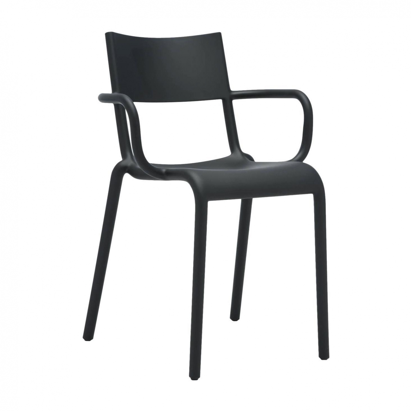 kartell - chaise de jardin + accoudoirs generic a - noir/polyéthylène coloré/pxpxh 52,5x52x79cm/empilable